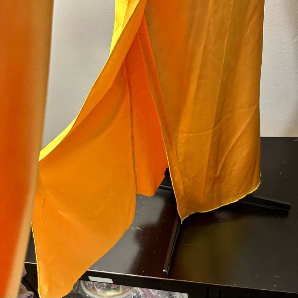 Yellow Shiny Formal One Shoulder Maxi Dress - Picture 7 of 13